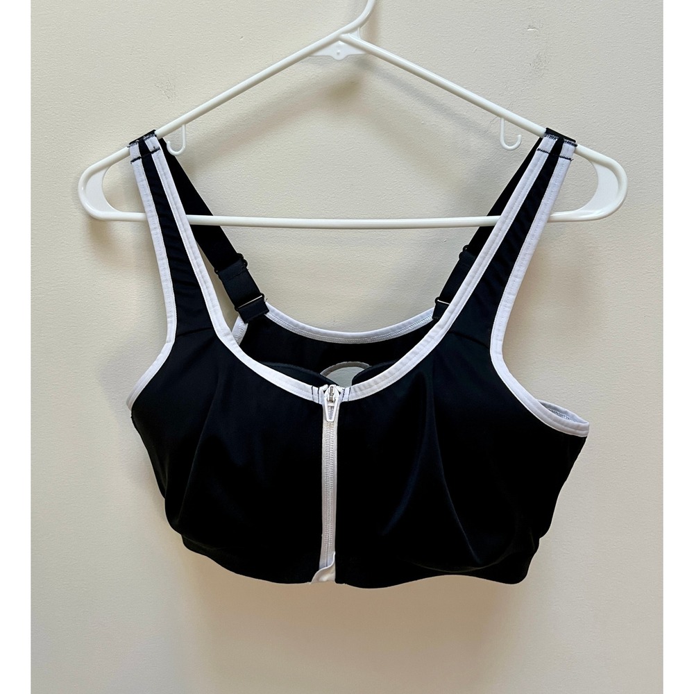 Victoria's Secret Sports Bra Women 34DDD Black Knockout Front Close High Impact